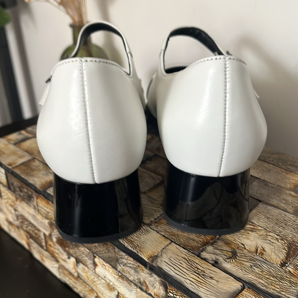 NWT GABOR US6 Mary Jane Block Heel Shoes Black White Leather Buckle - US 6 - Picture 12 of 16